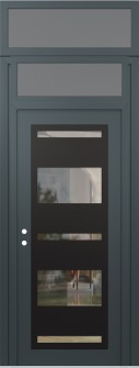 Diamond C10 36" x 96" anthracite/anthracite clear Glass Panel black RHI with Transom frosted Glass