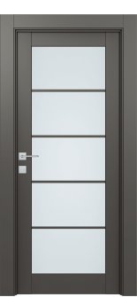 Avon 5 Lite Vetro Gray Matte Single Doors