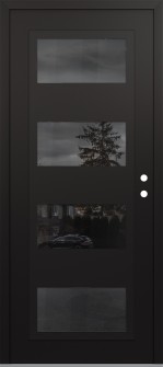 Diamond C2 36" x 80" black/black mirrored Glass Panel black LHI