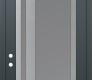 Modern Steel Front Door Diamond C15 36" x 96" anthracite/anthracite frosted Glass Panel stainless steel RHI with Transom frosted Glass