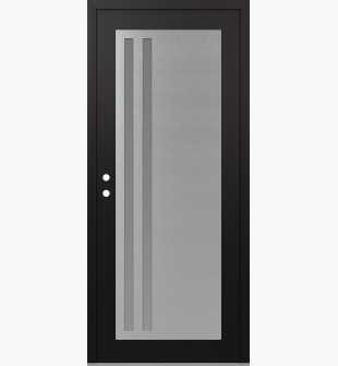 Diamond C6 36" x 80" black/white frosted Glass Panel stainless steel RHI
