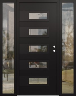 Diamond D3 64" x 80" black/black clear Glass Panel black LHI with 2 Sidelites clear Glass