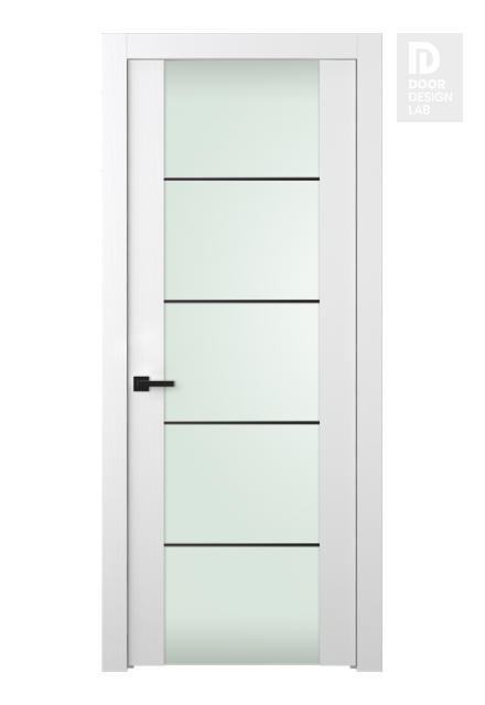 Palladio 202 4H Black Strips Vetro Bianco Noble Hinged doors
