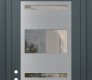 Modern Steel Front Door Diamond C10 36" x 96" anthracite/anthracite clear Glass Panel stainless steel RHI with Transom frosted Glass