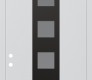 DIAMOND A13 36" X 96" BLACK/WHITE FROSTED GLASS PANEL BLACK LHI WITH TRANSOM CLEAR GLASS