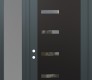 Modern Steel Front Door Diamond C8 48" x 96" anthracite/anthracite clear Glass Panel black RHI with Sidelite and Transom frosted Glass