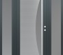 Modern Steel Front Door Diamond C13 60" x 80" anthracite/anthracite frosted Glass Panel stainless steel LHI with 2 Sidelites frosted Glass