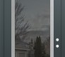 Modern Steel Front Door Diamond C1 36" x 96" anthracite/anthracite mirrored Glass Panel stainless steel LHI with Transom frosted Glass