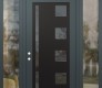 Modern Steel Front Door Diamond C3 68" x 96" anthracite/anthracite mirrored Glass Panel black RHI with 2 Sidelites and Transom clear Glass