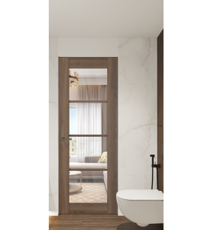 Avon 4 Lite Clear Vetro Pecan Nutwood Frameless