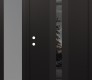 Modern Steel Front Door DIAMOND A4 52" X 80" BLACK/BLACK MIRRORED GLASS PANEL BLACK RHI WITH SIDELITE FROSTED GLASS