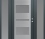Modern Steel Front Door Diamond C10 60" x 80" anthracite/anthracite frosted Glass Panel stainless steel LHI with 2 Sidelites frosted Glass