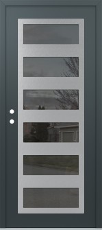 Diamond C9 36" x 80" anthracite/anthracite mirrored Glass Panel stainless steel RHI