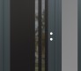 Modern Steel Front Door Diamond C6 50" x 80" anthracite/anthracite clear Glass Panel black LHI with Sidelite frosted Glass
