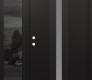 Modern Steel Front Door DIAMOND A2 48" X 80" BLACK/WHITE FROSTED GLASS PANEL BLACK RHI WITH SIDELITE MIRRORED GLASS
