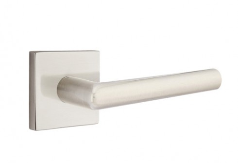 EMTEK STUTTGART LEVER WITH SQUARE ROSETTE DUMMY SATIN NICKEL (US15) 5050