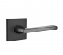 Modern Steel Front Door EMTEK HELIOS LEVER WITH SQUARE ROSETTE DUMMY FLAT BLACK (US19) 5050