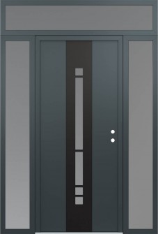 DIAMOND A3 60" X 96" ANTHRACITE/ANTHRACITE FROSTED GLASS PANEL BLACK LHI WITH 2 SIDELITES AND TRANSOM FROSTED GLASS