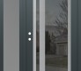 Modern Steel Front Door Diamond C15 52" x 80" anthracite/anthracite mirrored Glass Panel stainless steel RHI with Sidelite frosted Glass