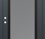 Modern Steel Front Door Diamond C1 36" x 80" anthracite/anthracite frosted Glass Panel black RHI