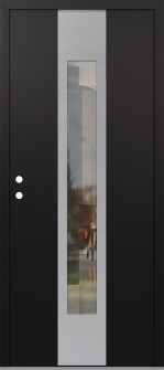 DIAMOND A1 36" X 80" BLACK/BLACK CLEAR GLASS PANEL STAINLESS STEEL RHI