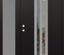 Modern Steel Front Door DIAMOND A8 50" X 80" BLACK/BLACK CLEAR GLASS PANEL STAINLESS STEEL RHI WITH SIDELITE FROSTED GLASS