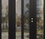 Modern Steel Front Door Diamond C14 60" x 80" black/black clear Glass Panel black LHI with 2 Sidelites clear Glass