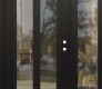 Modern Steel Front Door Diamond C14 50" x 80" black/black clear Glass Panel black LHI with Sidelite clear Glass