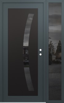 Diamond C4 48" x 80" anthracite/anthracite mirrored Glass Panel black LHI with Sidelite mirrored Glass