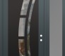 Modern Steel Front Door Diamond C12 50" x 96" anthracite/anthracite clear Glass Panel black LHI with Sidelite and Transom frosted Glass