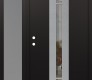 Modern Steel Front Door DIAMOND A4 50" X 80" BLACK/BLACK CLEAR GLASS PANEL STAINLESS STEEL RHI WITH SIDELITE FROSTED GLASS