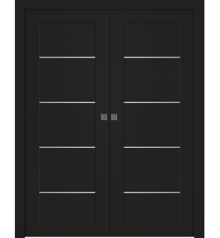 Avon 07 4H Black Matte Double pocket doors