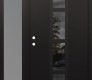 Modern Steel Front Door DIAMOND A10 52" X 80" BLACK/BLACK MIRRORED GLASS PANEL BLACK RHI WITH SIDELITE FROSTED GLASS