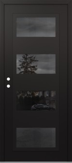 Diamond C2 36" x 80" black/black mirrored Glass Panel black RHI