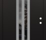 Modern Steel Front Door DIAMOND A8 36" X 80" BLACK/BLACK MIRRORED GLASS PANEL STAINLESS STEEL LHI
