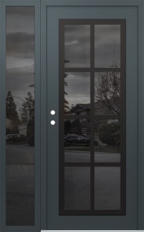 Diamond C16 50" x 80" anthracite/anthracite mirrored Glass Panel black RHI with Sidelite mirrored Glass