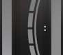 Modern Steel Front Door Diamond C12 68" x 80" black/white frosted Glass Panel black LHI with 2 Sidelites frosted Glass