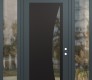 Modern Steel Front Door Diamond C13 60" x 96" anthracite/anthracite clear Glass Panel black LHI with 2 Sidelites and Transom clear Glass