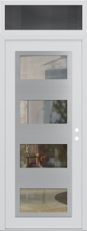 Diamond C2 36" x 96" white/white clear Glass Panel stainless steel LHI with Transom mirrored Glass