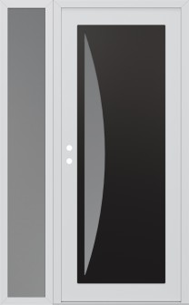 Diamond C13 50" x 80" white/white frosted Glass Panel black RHI with Sidelite frosted Glass