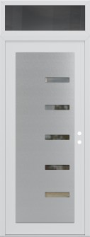 Diamond C8 36" x 96" white/white clear Glass Panel stainless steel LHI with Transom mirrored Glass