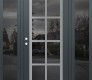Modern Steel Front Door Diamond C16 64" x 80" anthracite/anthracite mirrored Glass Panel stainless steel RHI with 2 Sidelites mirrored Glass