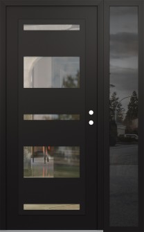 Diamond C10 50" x 80" black/black clear Glass Panel black LHI with Sidelite mirrored Glass