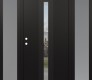 DIAMOND A2 68" X 80" BLACK/BLACK CLEAR GLASS PANEL BLACK LHI WITH 2 SIDELITES FROSTED GLASS