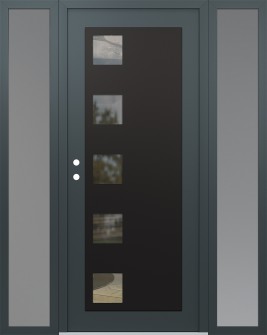 Diamond C5 68" x 80" anthracite/anthracite clear Glass Panel black RHI with 2 Sidelites frosted Glass