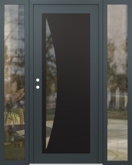 Diamond C13 68" x 80" anthracite/anthracite clear Glass Panel black RHI with 2 Sidelites clear Glass