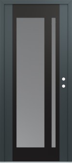 Diamond C15 36" x 80" anthracite/anthracite frosted Glass Panel black LHI