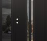 Modern Steel Front Door DIAMOND A8 48" X 80" BLACK/BLACK CLEAR GLASS PANEL BLACK RHI WITH SIDELITE MIRRORED GLASS
