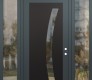 Modern Steel Front Door Diamond C4 68" x 96" anthracite/anthracite clear Glass Panel black LHI with 2 Sidelites and Transom clear Glass