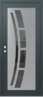 Diamond C12 36" x 80" anthracite/anthracite mirrored Glass Panel stainless steel RHI
